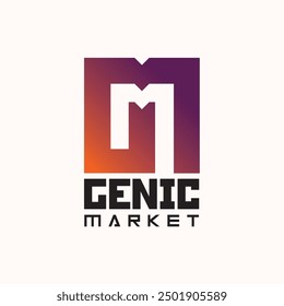 Genic market letter G M logo design ideas business name editable vector template  royalty free image