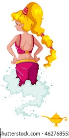 Genie with blond hair illustration