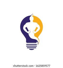 Genie Bulb Logo Design. Magic Fantasy genie concept logo.
