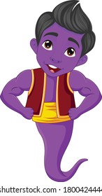 Genie cartoon vector art and illustration
