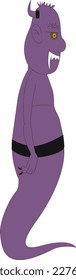 Genie character  side angle for cartoon animation.