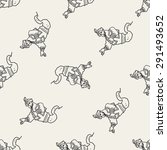 genie doodle seamless pattern background