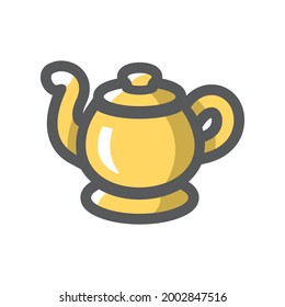 Icono del vector de la lámpara de oro Genie Ilustración de la caricatura