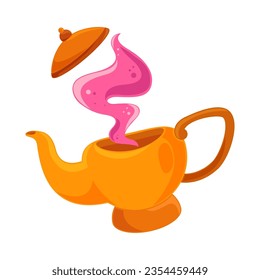 vector de lámpara de oro genie aislado