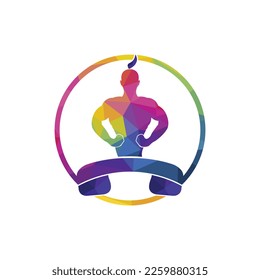 Genie with handset vector logo design.