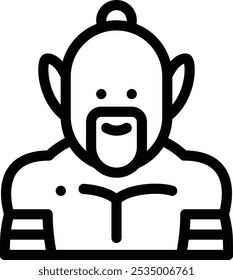 Icono de genio. Diseño De Estilo Lineal Delgado Aislado Sobre Fondo Blanco
