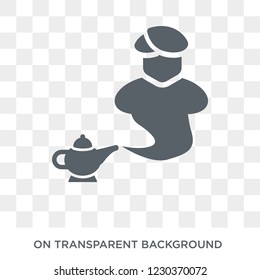 Genie icon. Trendy flat vector Genie icon on transparent background from Fairy Tale collection. 