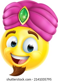 A genie the lamp lamp emoticon cartoon face icon