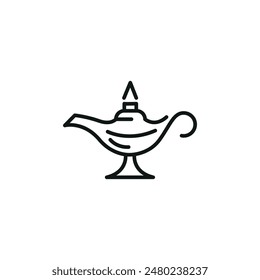 Genie lamp icon. Simple genie lamp icon for social media, app, and web design. Vector illustration