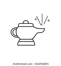genie lamp imagination mystery magic line style icon illustration