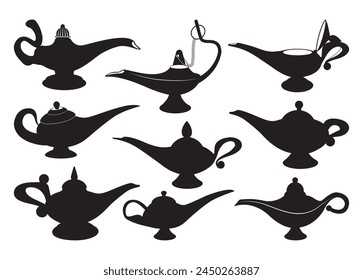 Genie Lamp vector For Print, Genie Lamp Clipart, Genie Lamp vector Illustration