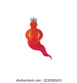 Genie Logo Design. Magic Fantasy genie concept logo.