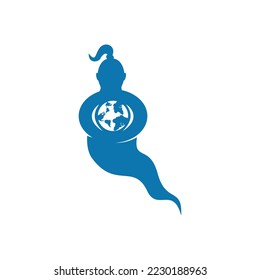 Genie Logo Design. Magic Fantasy genie concept logo.