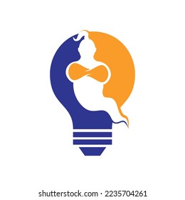 Diseño del logotipo Genie. Logo del concepto de genio de la Fantasía Mágica.