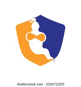 Diseño del logotipo Genie. Logo del concepto de genio de la Fantasía Mágica.