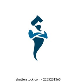 Genie Logo Design. Magic Fantasy genie concept logo.
