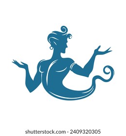 Design-Vektorvorlage für Genie-Logos 