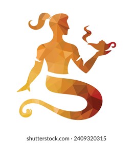 Genie Logo Design Vector Template Golden 