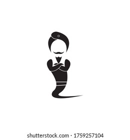 Diseño vectorial de ilustración de logotipo Genie