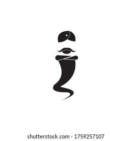 Diseño vectorial de ilustración de logotipo Genie