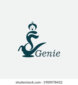 Diseño vectorial del logotipo de la lámpara genérica y mágica