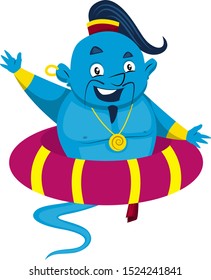 Genie in rubber, illustration, vector on white background.