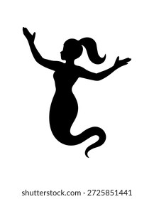Genie silueta concediendo deseo con poder mágico