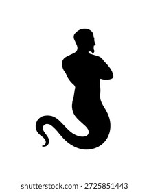 Genie silueta concediendo deseo con poder mágico