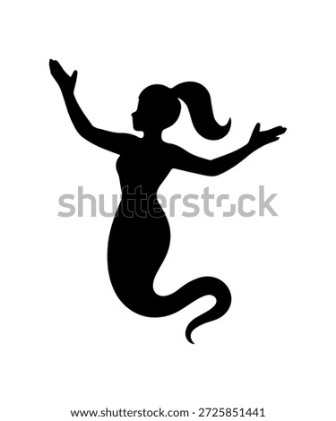 Genie silhouette granting wish with magic power
