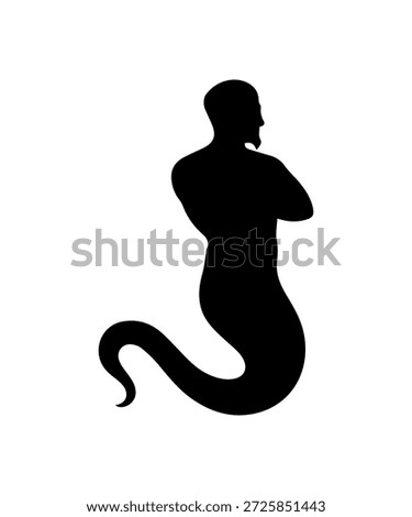 Genie silhouette granting wish with magic power