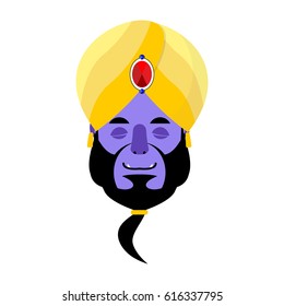 Genie sleeping Emoji. Magic ghost asleep emotion. Arabic magic spirit avatar