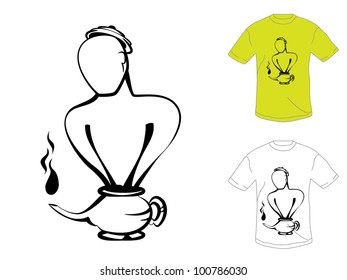 Genie t-shirt design vector