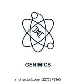 Genimics outline icon. Simple element from healthcare innovations collection. Creative Genimics line icon for web design, templates, infographics and more