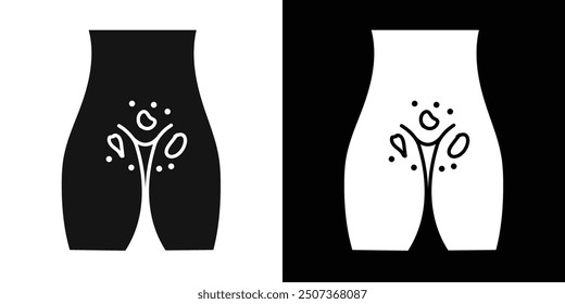 Conjunto de símbolos de línea plana de icono de erupción genital.