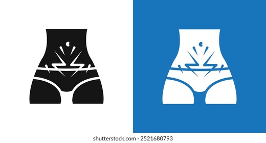 Icono de erupción genital Esquema de conjunto de Vector plano