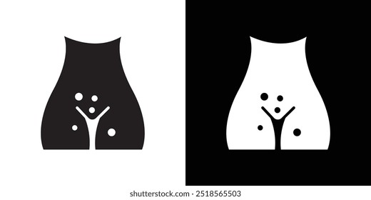 Ilustración de línea delgada plana de Vector de icono de erupción genital