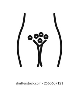 Genital rash icon vector line logo art