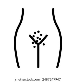 Marca del logotipo lineal de la erupción genital en blanco y negro