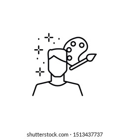 Genius, art, human icon. Element of genius icon. Thin line icon