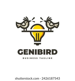 genius bird vector logo design