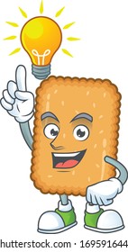 A genius biscuit mascot character design have an idea