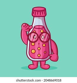 genius bottle juice mascot isolated cartoon in flat style