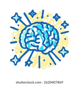 genius brain doodle icon sketch vector. genius brain sign. isolated symbol illustration