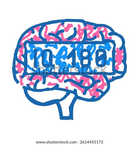 genius brain doodle icon sketch vector. genius brain sign. isolated symbol illustration