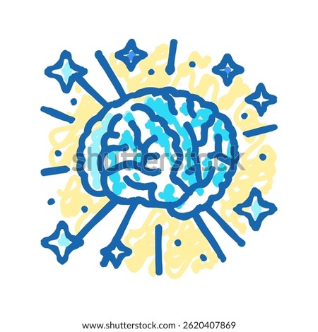 genius brain doodle icon sketch vector. genius brain sign. isolated symbol illustration