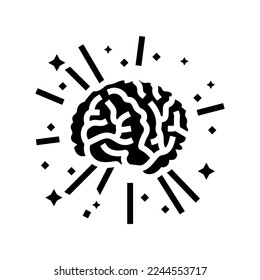 genius brain glyph icon vector. genius brain sign. isolated symbol illustration