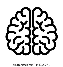 Genius brain icon. Outline genius brain vector icon for web design isolated on white background