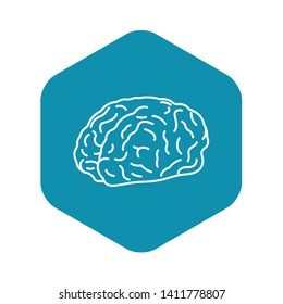 Genius brain icon. Outline genius brain vector icon for web design isolated on white background