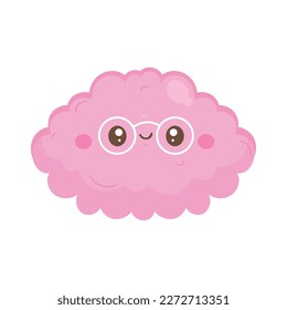 genius brain kawaii comic character