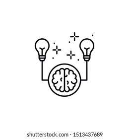 Genius, brain, light bulb icon. Element of genius icon. Thin line icon